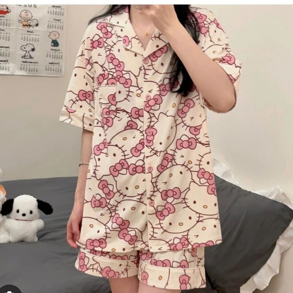 Hello Kitty Kids Pajama Set - Pink and Cream